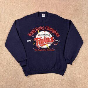 Vintage 1991 Minnesota Twins World Series Champs Crewneck Sweatshirt Adult Large